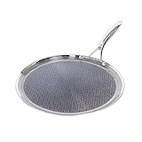 HexClad 12 Inch Hybrid Stainless Steel Griddle Non Stick Fry Pan with Stay-Cool Handle - PFOA...