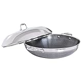 HexClad 14 Inch Hybrid Stainless Steel Wok Pan with Stay-Cool Handle - PFOA Free, Dishwasher...