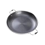 HexClad 14 Inch Hybrid Stainless Steel Frying Pan with Lid, Stay-Cool Handle - PFOA Free,...