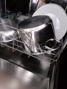 stainless pot in dishwasher